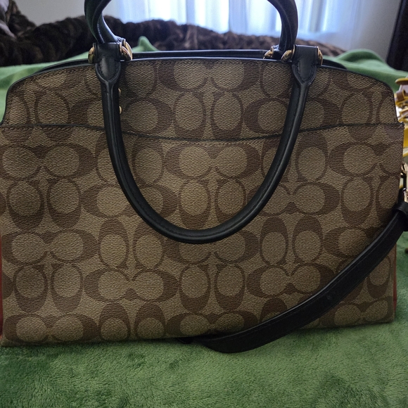 Coach Brown and Red Signature Tote Bag - Picture 4 of 8